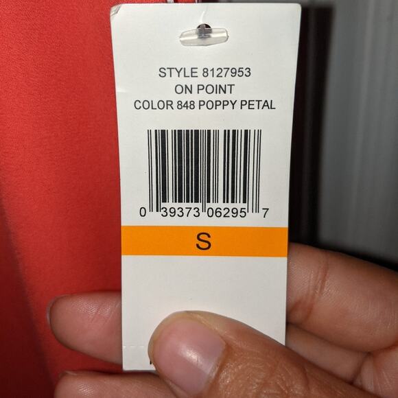 1 STATE On Point Poppy Petal Pink V Neck Flutter Cap Sleeves Drop Waist Dress S - Picture 8 of 12